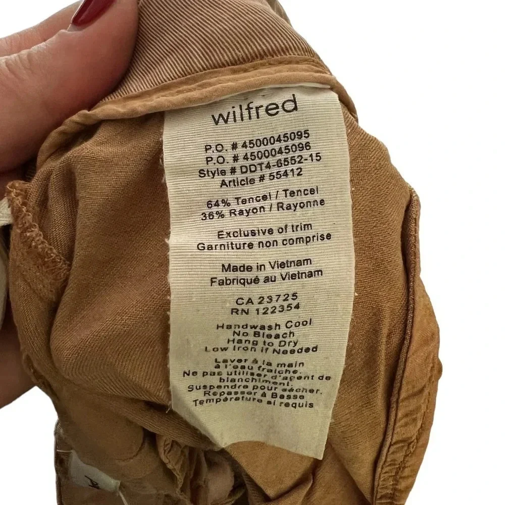 Wilfred • Tan Tie Waist Paperbag Trouser Pants